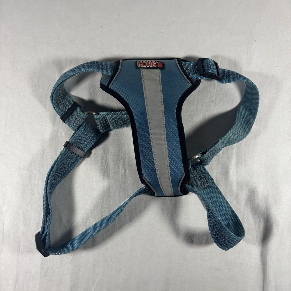 KONG Dog Harness Teal Blue Reflective Adjustable medium to large Pet Walking